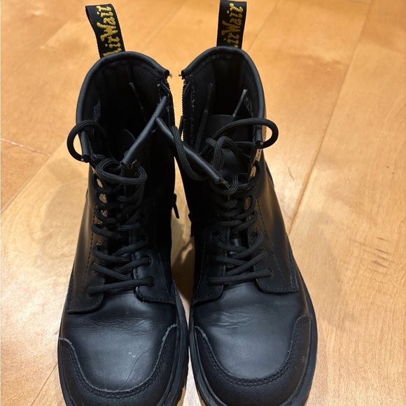 Dr. martens Airwair boots back laced up zipper combat black womens 5 - Picture 3 of 8